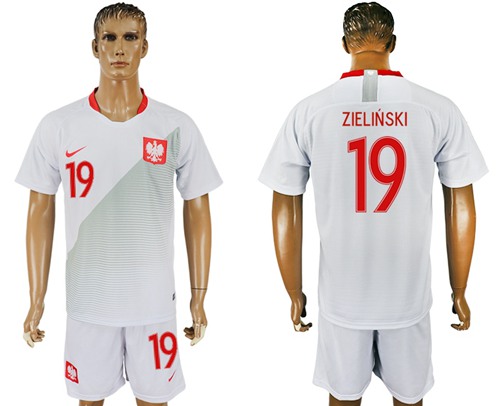 Poland #19 Zielinski Home Soccer Country Jersey